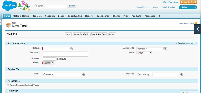 how to create an automated task in salesforce