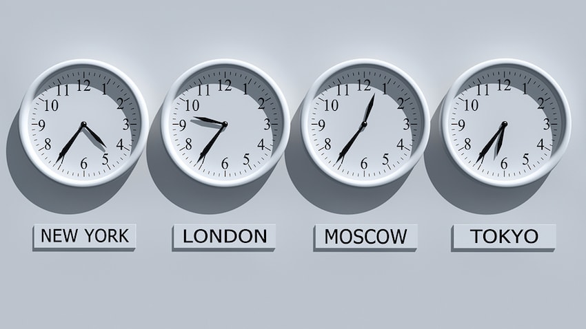 Different time zones