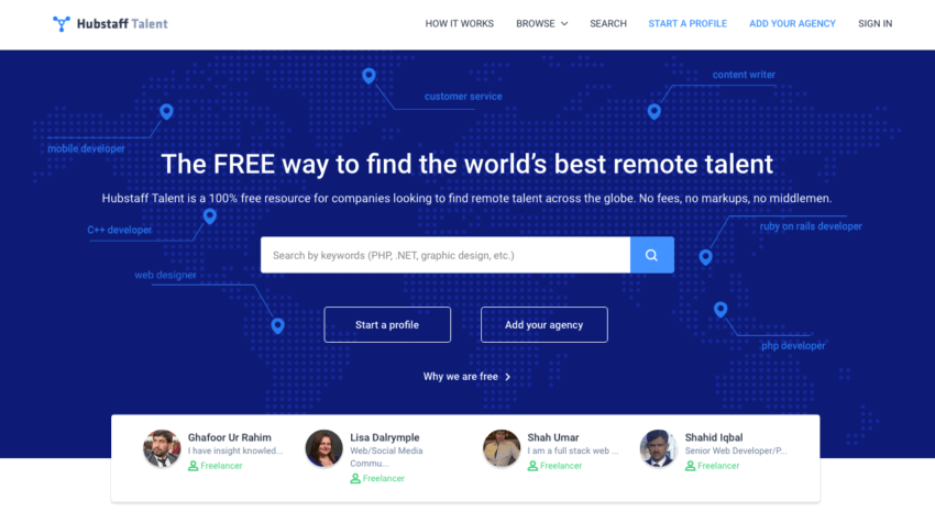 Hire Freelancers & Remote Workers For Free - Hubstaff Talent