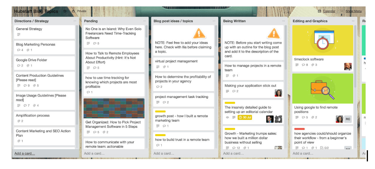 how to use Trello for managing your editorial calendar