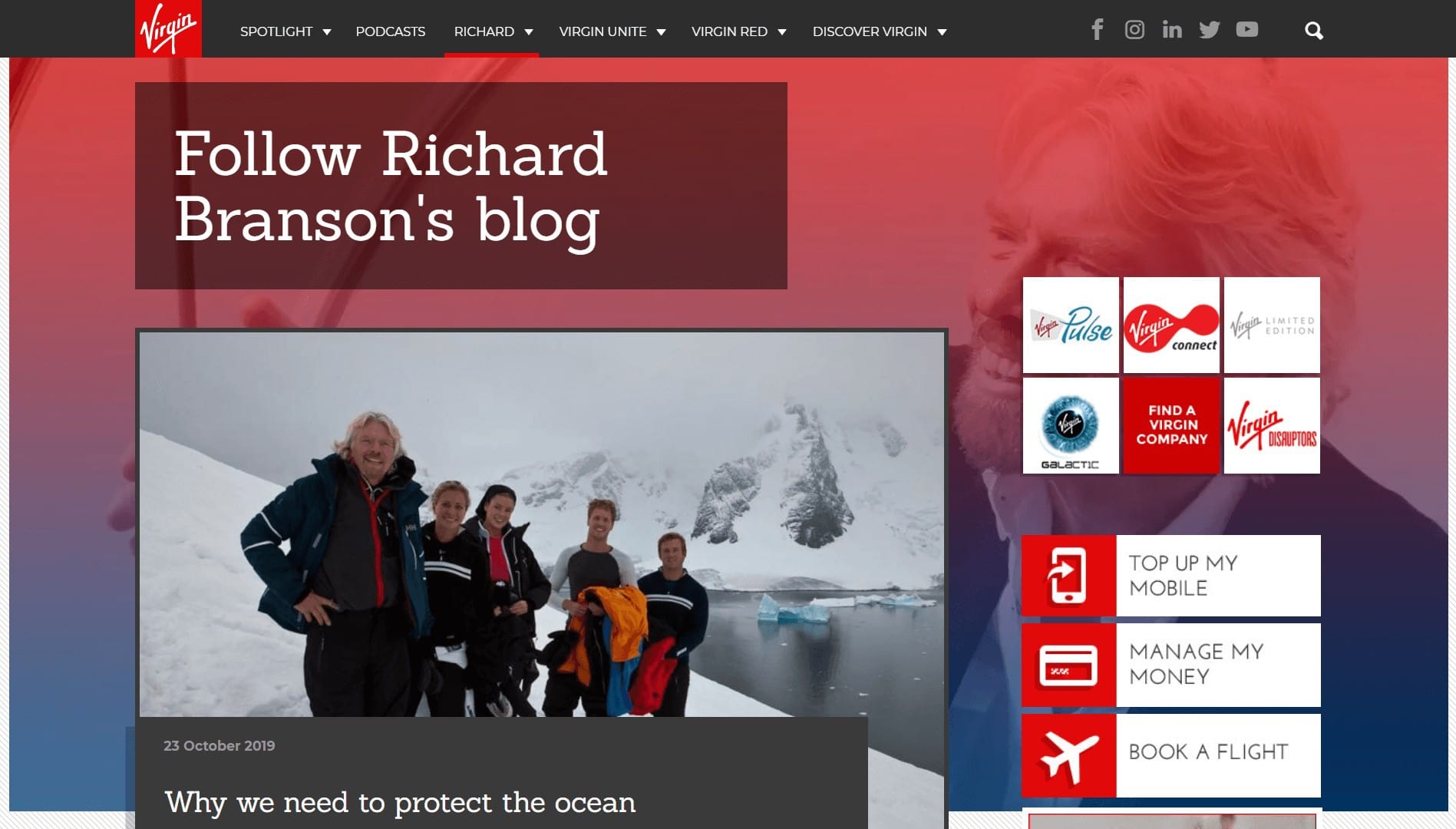 Richard Branson's blog