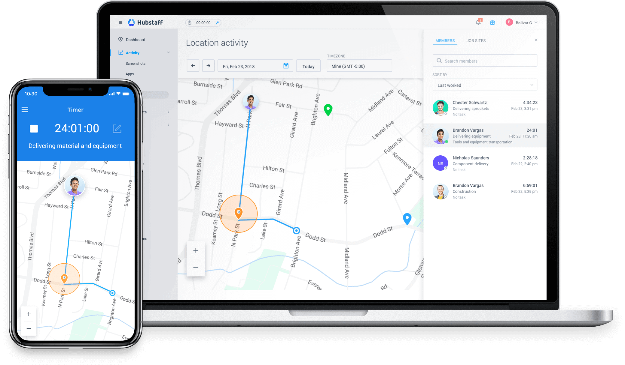 Hubstaff geofencing on mobile devices