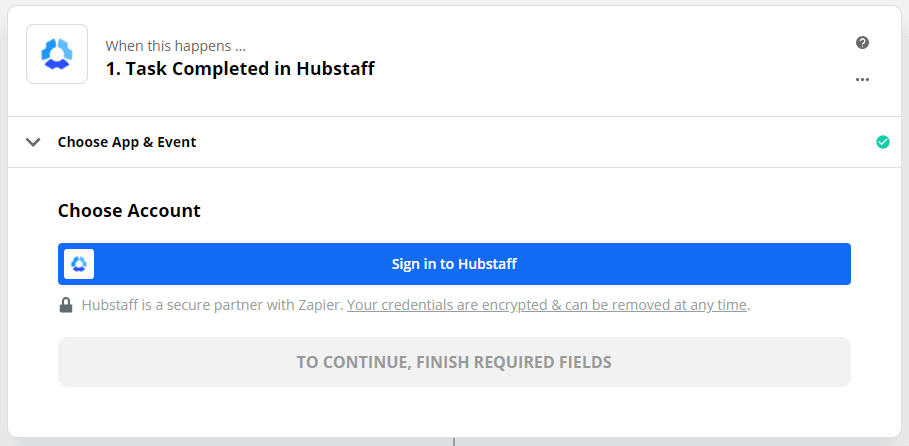 Sign in to Hubstaff on Zapier