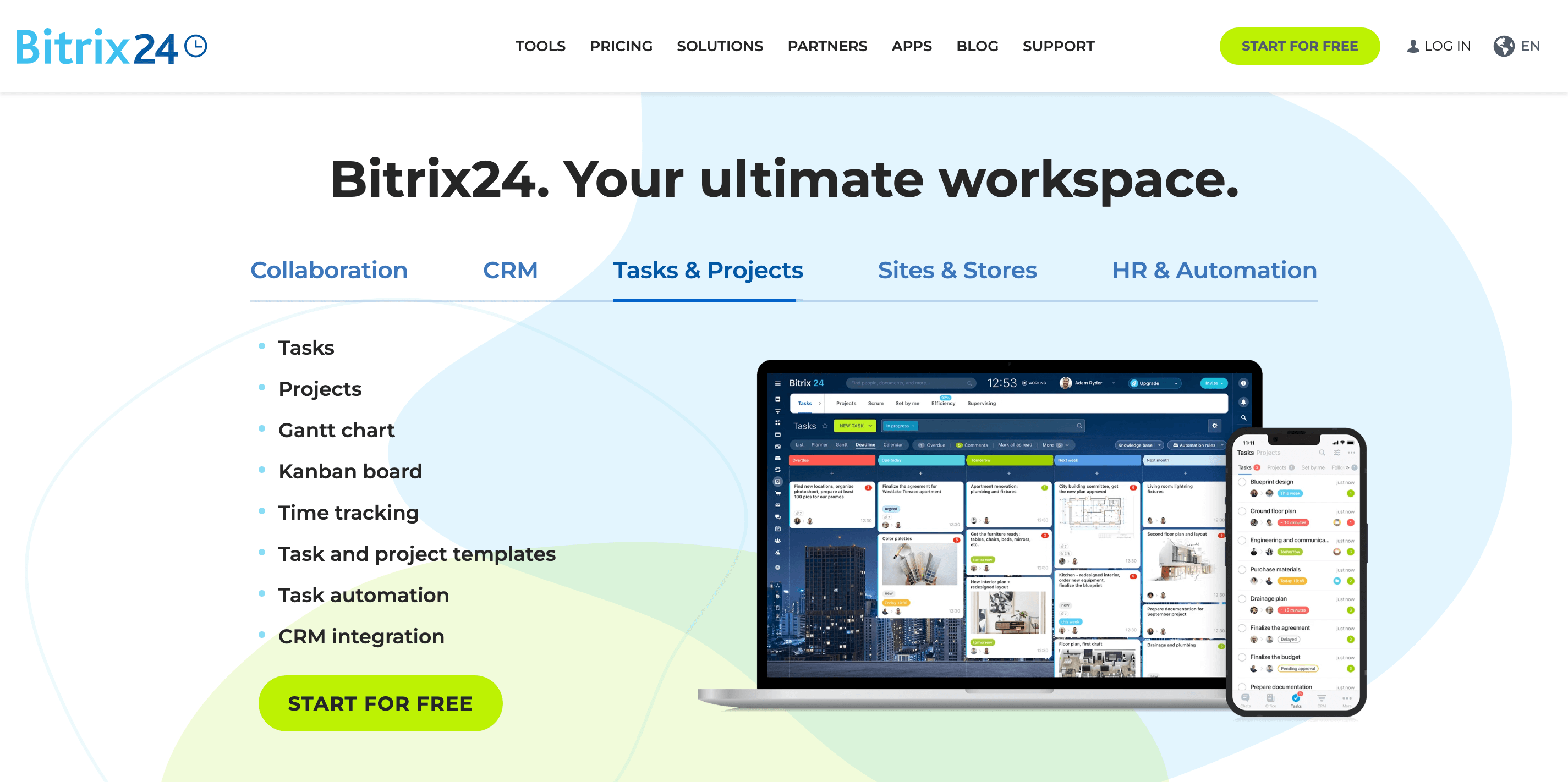 Screenshot of Bitrix home page