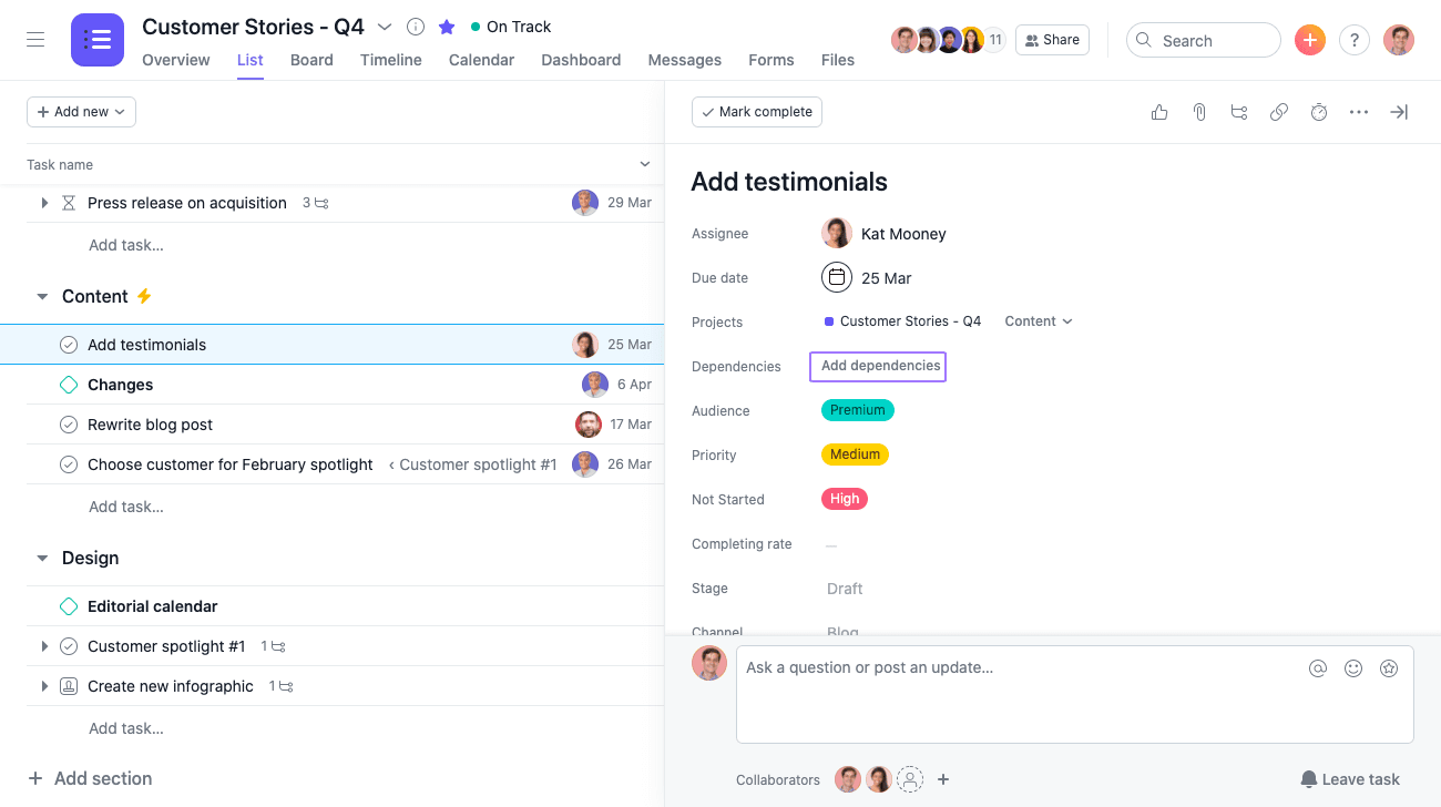 Asana dependencies can help you automate your workflow